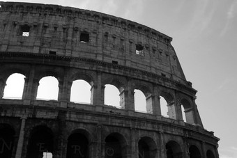 罗马圆形大剧场黑色的白色