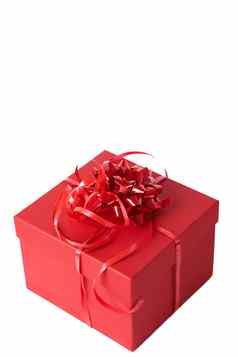 红色的礼物盒子丝带弓