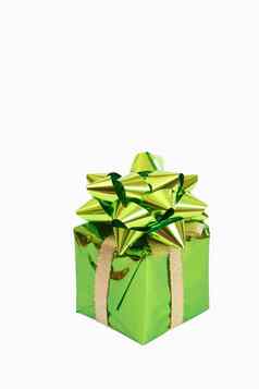 绿色礼物盒子弓