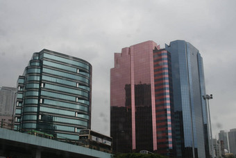 摩天大楼在香港香港天际线