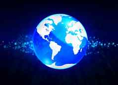 蓝色的水晶全球黑色的背景