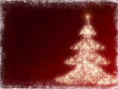 闪亮的圣诞节树框架红色的