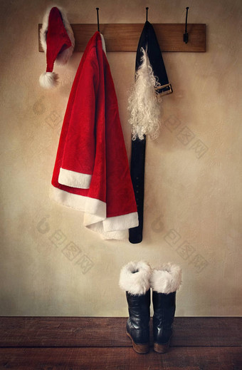 圣诞老人服装靴子衣帽架