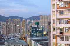 亚洲城市市中心宽拍摄在香港香港