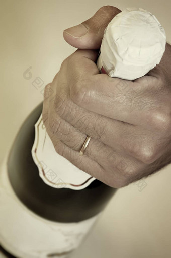 婚礼香槟特殊的照片焦点手指井