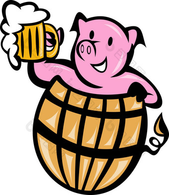 猪猪肉桶啤酒杯子