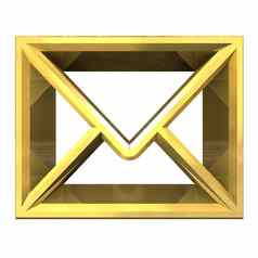 信封电子邮件象征黄金