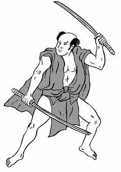 日本武士战士战斗