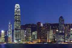 晚上场景城市景观在香港香港