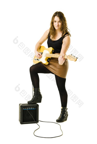 女人玩吉他