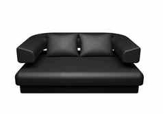 黑色的沙发孤立的白色背景