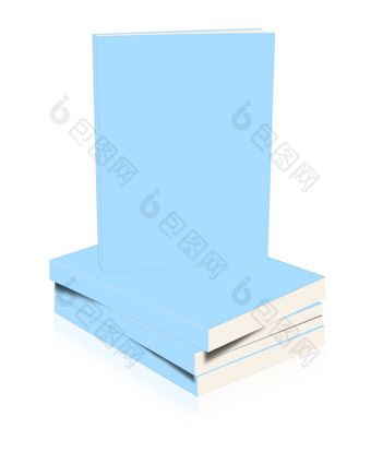 堆栈蓝色的书白色背景