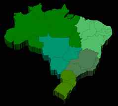 地图巴西官方地区分歧
