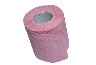 滚粉红色的<strong>厕所</strong>。。。纸孤立的白色背景剪裁