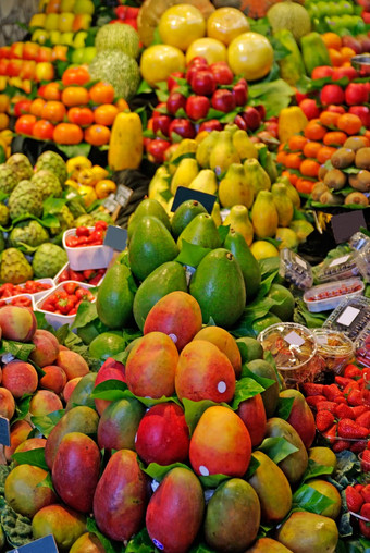 boqueria水果世界著名的巴塞罗那市场西班牙