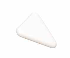 三角白色橡皮擦孤立的白色