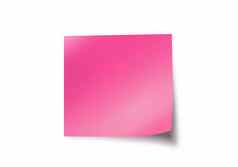 粉红色的备忘录坚持孤立的白色背景