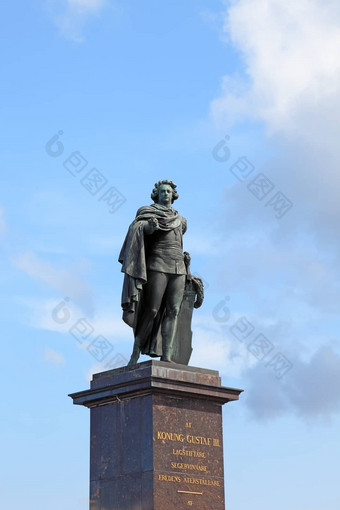 雕像王古斯塔夫3斯德哥尔摩瑞典