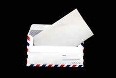 的角度来看孤立的航空邮件信封空白古董佩普