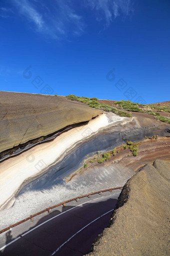 馅饼沉积物层露头泰德火山国家由