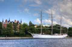 瑞典战争船斯德哥尔摩港斯堪的那维亚欧洲