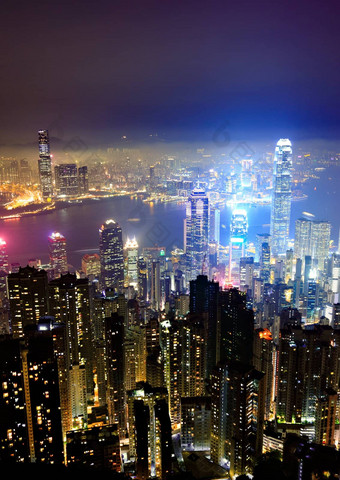 在香港香港城市景观晚上
