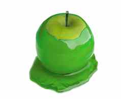 枫木糖浆倒绿色苹果白色