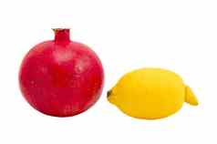 葡萄柚柠檬健康的水果孤立的白色