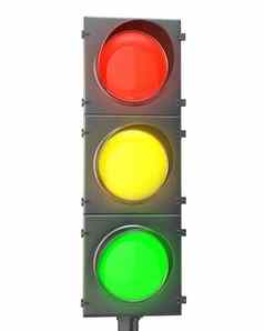 交通光红色的黄色的绿色灯