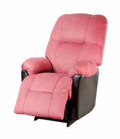 粉红色的现代扶手椅孤立的白色