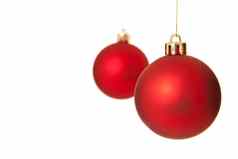 红色的圣诞节树球装饰品