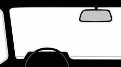 车沙龙轮廓白色背景向量插图