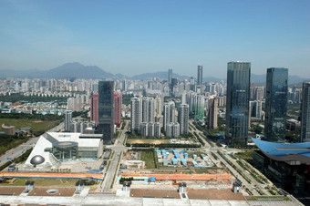 中国深圳城市空中视图