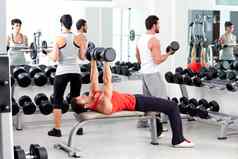 集团人体育运动健身健身房重量培训
