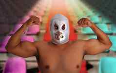 墨西哥摔跤面具银战斗机手势