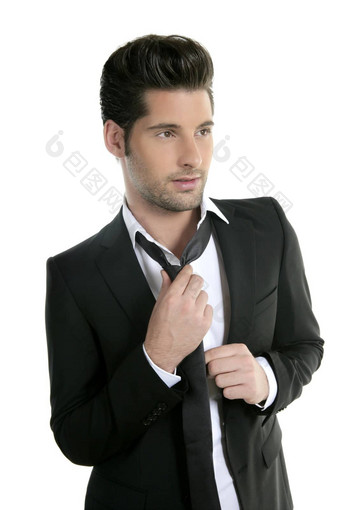 英俊的年轻的男人。西装休闲领带西装