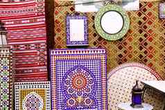 阿拉伯马赛克德科瓷砖织物装饰