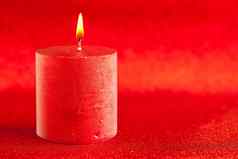 圣诞节蜡烛烛光红色的闪闪发光的