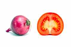红色的洋葱一半减少番茄健康的饮食蔬菜