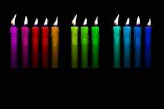 颜色蜡烛快乐一年