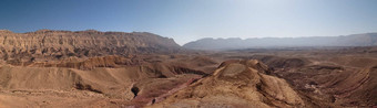 风景优美的沙漠景观<strong>小火山</strong>口马赫特什儿子说以色列的内盖夫沙漠
