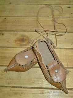古董自然皮革拖鞋
