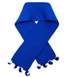 蓝色的羊毛针织围巾