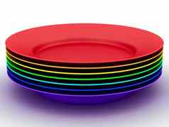 集盘子颜色彩虹图像