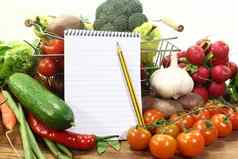 购物列表篮子蔬菜