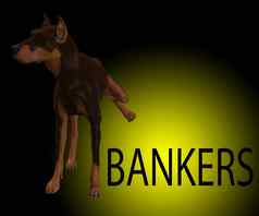 狗显示蔑视银行家