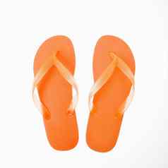 橙色凉鞋