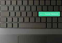 键盘绿色社会网络按钮