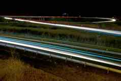 模糊灯汽车高速公路晚上图片高速公路