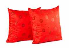 红色的装饰枕头模式